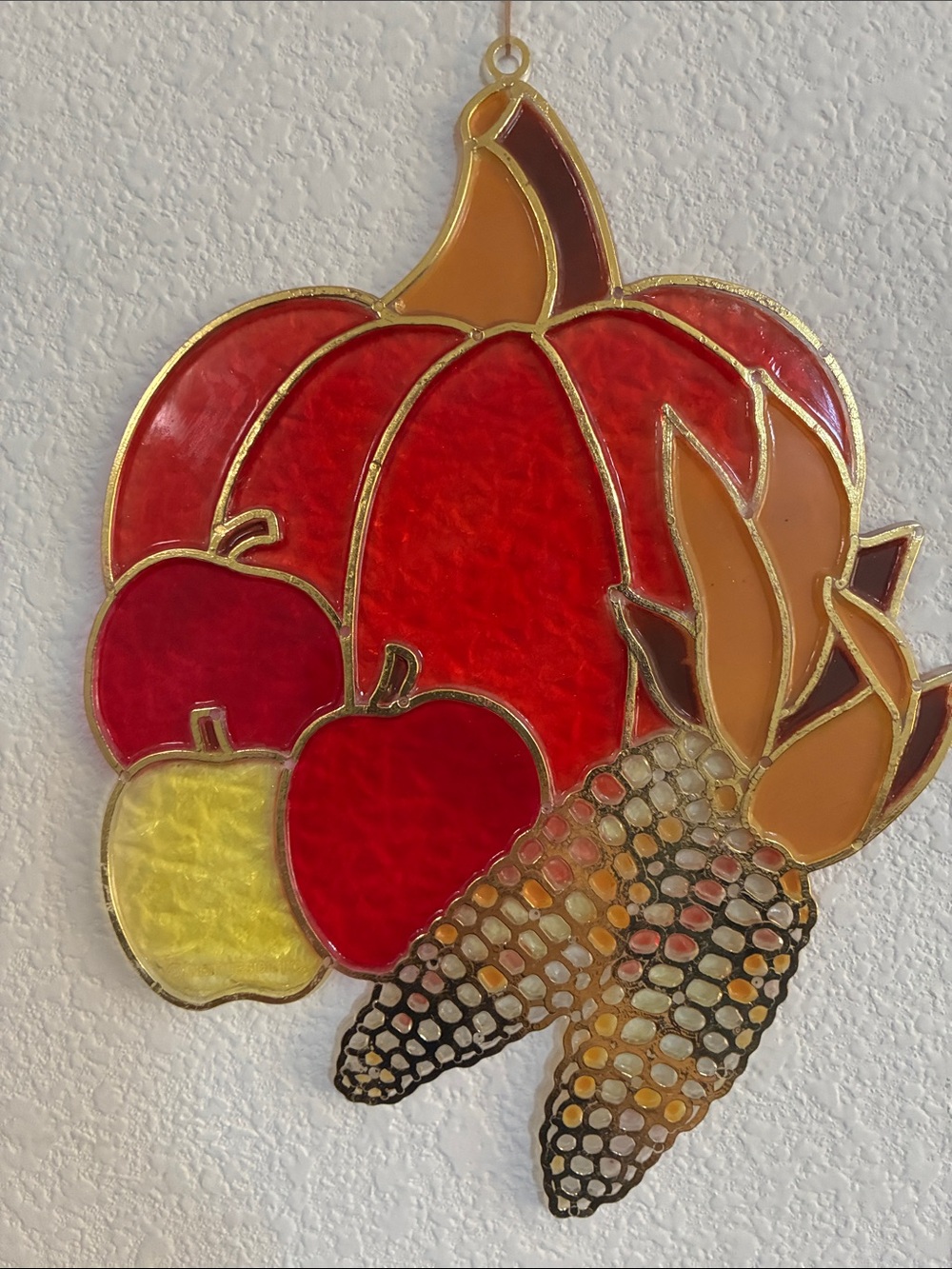 Autumn Harvest Vintage 1960s Wall Art - Red & Orange gold tone finish